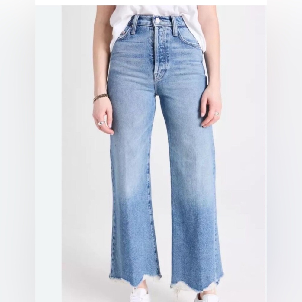 MOTHER Blue Wide-Leg Jeans